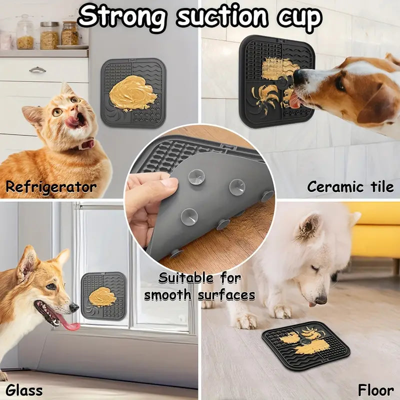 Smarter Dog Licking Mat - Beige - Slow Feeder - Silicone Suction Cups